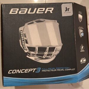 New In Box - Bauer Concept 3 Junior Hockey Full Face Shield Clear